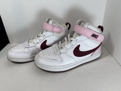 Sz 13 Nike Court Borough Mid 2 CD7783-104 White Pink Basketball Shoes Sneakers  - Image 1 of 4