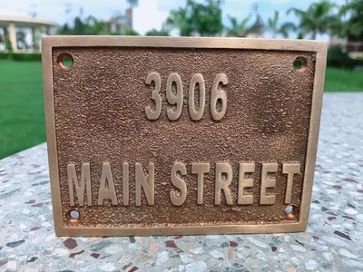 Letreros y placas de puertas personalizados de latón fundido - Placas de idioma personalizadas - Nombre personalizado Foto 1 de 4