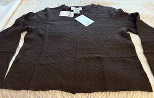 $295-NEW-Magaschoni-93178-Women Brown color cashmere.Sz-M. - Picture 1 of 10