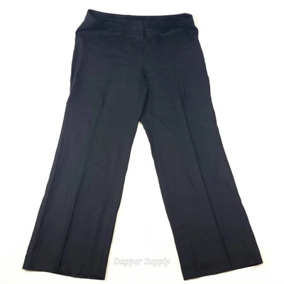 Jones New York 14P Black Linen Pants Flat Front Straight Leg Lightweight - Image 1 of 4