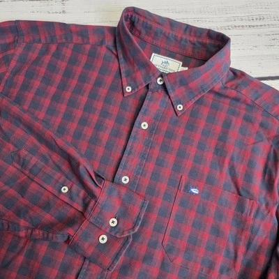 Southern Tide Men’s XL Classic Fit Red Blue Plaid Long Sleeve Button Down Shirt - Image 1 of 4