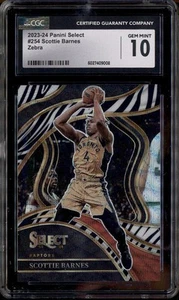 2023-24 Panini Select Zebra #254 Scottie Barnes CGC 10 - Picture 1 of 2