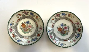 2 Copeland Spode ROSA CHINA 629599 Borde Verde Floral, Platillos Taza, 6" - Imagen 1 de 6