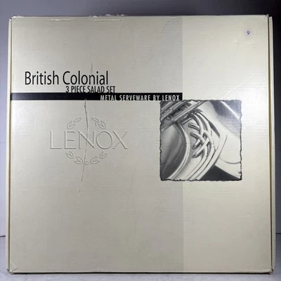 Juego de ensaladas Lenox British Colonial de 3 piezas de metal #6217814 nuevo en caja Foto 1 de 4