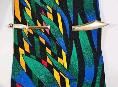 Espada Cimitarra SWANK De Colección Madreperla Agarre Corbata Barra de Corbata Clip Deslizable 3" Foto 1 de 4