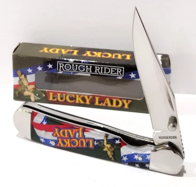 Rough Rider Lucky Lady Spring Assisted Opening Clip Point Pocket Knife RR2722 - Image 1 of 4