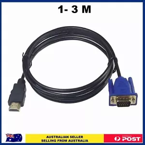 1080P Gold Plated HDMI to VGA 15Pin Male Cable Adapter Lead for HDTV HD LCD - Picture 1 of 5