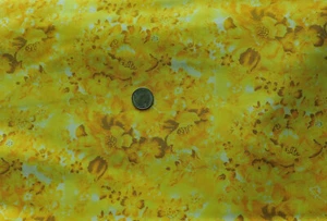 100% Cotton Fabric - Shades of Lemony Yellow Flower Design - By The Yard - Picture 1 of 2