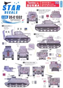 Calcomanías Star 1/35 TANQUES BRITÁNICOS EN BIRMANIA Sherman Lee & Priest - Imagen 1 de 3