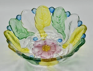 Vintage Indiana Glass Wild Rose Multi Color 9" Serving Bowl (1940s) - Picture 1 of 10