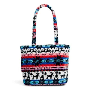 NWT Vera Bradley Small Vera Tote Nordic Stripe Multi Fleece Shoulder Bag🦌Winter - Picture 1 of 9
