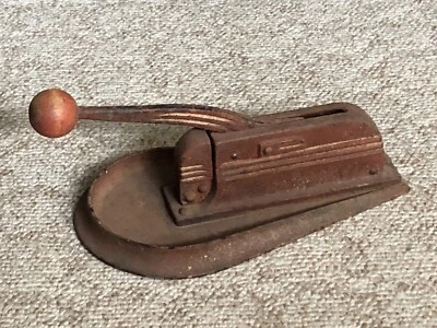 Signed ARCADE Original ART DECO Cast Iron NUT CRACKER Made USA Wood BALL Handle - Image 1 of 4