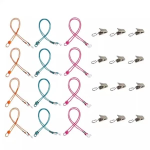 12Pcs High Elasticity Adjustable Cross Stitch Side Clips with 12pcs Fixing Clips - Bild 1 von 6