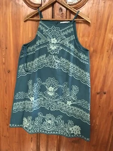 Vestido Vaina Verano Florent Anthropologie Bordado Talla 4 Verde Sin Mangas  - Imagen 1 de 6