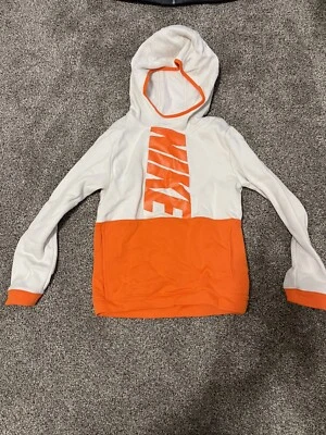 kids white/orange nike hoodie size youth M - Image 1 of 3