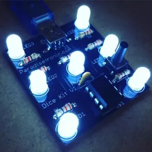 Würfelbausatz Dice Kit, Elektronischer Würfel zum Löten lernen, mit Atmel AVR - Picture 1 of 7