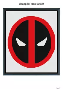 Deadpool head crochet blanket,50x60", written and graph pattern included - Picture 1 of 1
