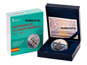 ESPAÑA 10 EUROS PLATA AÑO 2020 CENTENARIO DE LA LEGIÓN. RARA. ESTUCHE COMPLETO. - Foto 1 di 8
