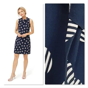 [ REVIEW ] Womens Sleeveless Navy / Pink Stripe Spot Dress | Size AU 6 - Picture 1 of 10