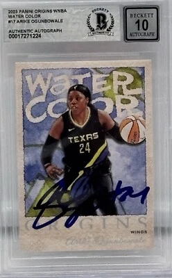 Arike Ogunbowale Signed 2023 Panini Origins Water Color #17 BAS Auto Grade 10 - Image 1 of 2