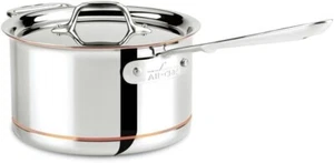 Sartén para salsa All-Clad 6204 SS núcleo de cobre 5 capas unida 4 qt con tapa - totalmente nueva - Imagen 1 de 9