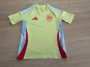 2024 Spain Away Football Shirt Adidas Euro 24 Kids Lemon Yellow Age 7-8 Years - Picture 1 of 15