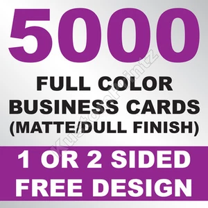 5000 CUSTOM FULL COLOR BUSINESS CARDS | 16PT | MATTE DULL FINISH | FREE DESIGN - Picture 1 of 6