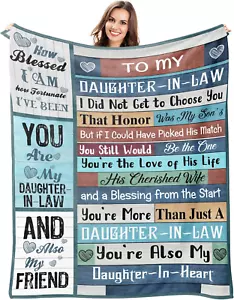 Mothers Day Blanket Gifts for Daughter in Law, Daughter in Law Gifts 60" x 50" - Picture 1 of 12