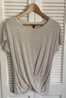 Top Express para mujer beige torcido delantero talla mediana Foto 1 de 4