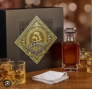 Eiche und Fass Whiskey Dekanter Set - Bild 1 von 5