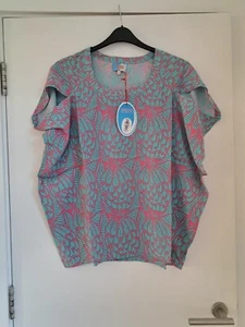 Vintage Mambo Relaxed-Fit Blouse Top UK12 Eyes Down Pink Turquoise Bananas BNWT - Picture 1 of 20