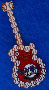 KOBE JAPANESE BASEBALL SEASON RED GUITAR & 28 BASEBALLS 2002 Hard Rock Cafe PIN - Picture 1 of 1