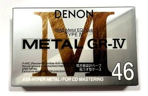 Denon Metal GR-IV 46 Audio Cassette Blank Tape Sealed Made in Japan Type IV - Bild 1 von 3
