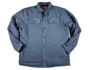 Rugged Elements Men's Size Large Flannel PufferUtility Shirt Jacket Charcoal EUC - Picture 1 of 10