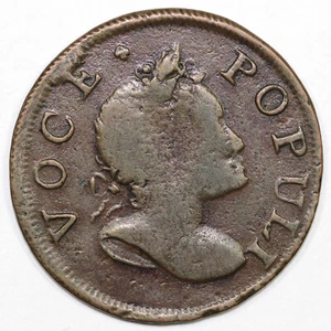 1760 1c Nelson-2 Voce Populi Colonial Copper Coin - Picture 1 of 2