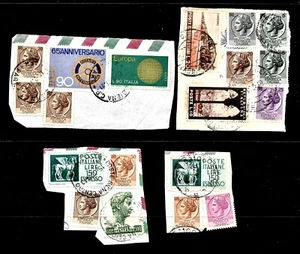 20X ITALY, VARIOUS STAMPS ON PAPER, WITH INTERESTING PMARK, FU - Picture 1 of 1