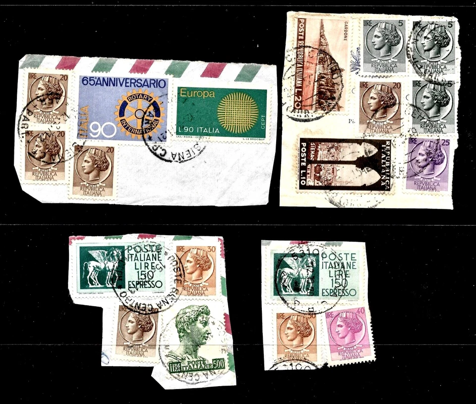 20X ITALY, VARIOUS STAMPS ON PAPER, WITH INTERESTING PMARK, FU - Image 1 of 1
