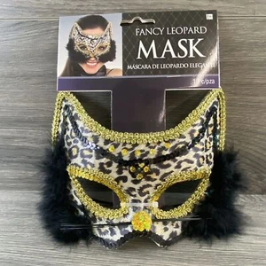 Fancy Leopard Eye Mask Halloween Cosplay Costume Masquerade Dress Up - Picture 1 of 12