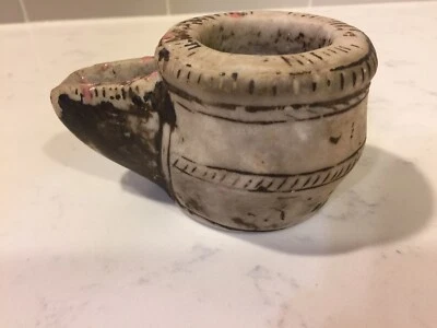 Antique Islamic Oil Lamp - Hand Carved Stone - Image 1 of 4