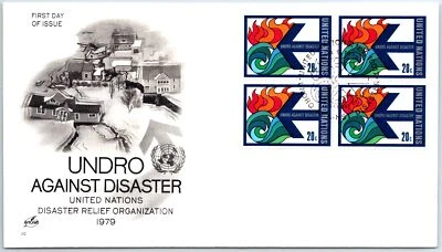 UN UNITED NATIONS FIRST DAY COVER DISASTER RELIEF (UNDRO) CACHET #3 - Image 1 of 2