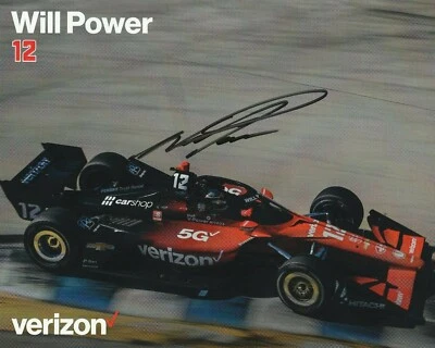 Tarjeta postal con foto de héroe de Indianapolis 500 2022 firmada por Will Power Indy Car Penske Foto 1 de 2