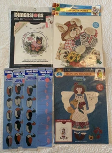 Vtg Plaid Dimensions & Trans-Easy Iron-On Transfers Appliques Animals Angel New - Picture 1 of 6
