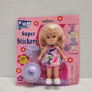 Vintage 1995 Meritus Fun & Active Super Stickers Doll Blonde - New! - Picture 1 of 17