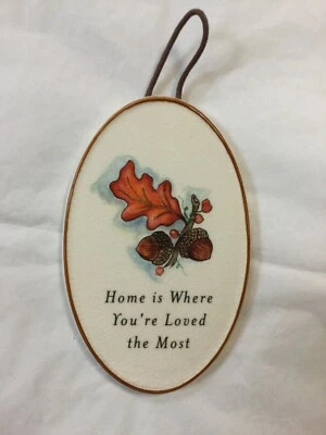 Placa de porcelana colgante ovalada Home is where you’re amado más Foto 1 de 2