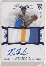 2019 Panini Flawless Collegiate Rookie Sapphire /15 Kris Wilkes #131 Patch Auto