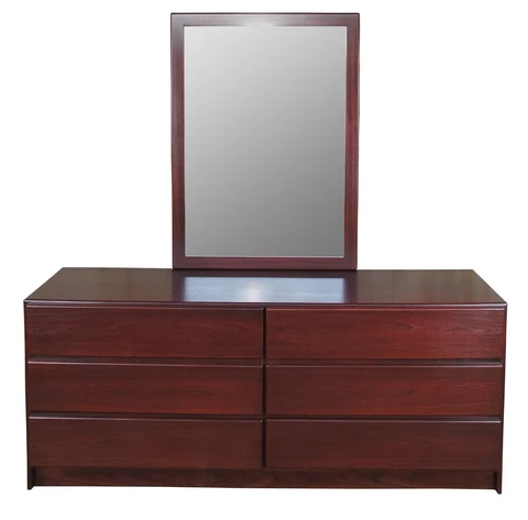 Vintage Mobican Rosewood Danish Mid Century Modern Style Double Dresser + Mirror Cover