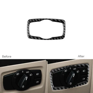 Carbon Fiber Headlight Switch Panel Sticker Trim For BMW 1 Series E82 E88 08-13 - Picture 1 of 9