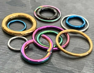 1pc Hinged Segment Ring Septum Clicker Hoop PVD over 316L Surgical Steel - Picture 1 of 35