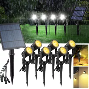 Solar Landscape Spotlight 6 in 1 Outdoor Solar Garden Light Lawn Pathway Lamps - Picture 1 of 16
