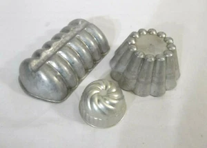 Vintage Aluminium Laib geformte Jell-O- oder Dessertform, geriffelte Kuppel und Mini - Bild 1 von 12